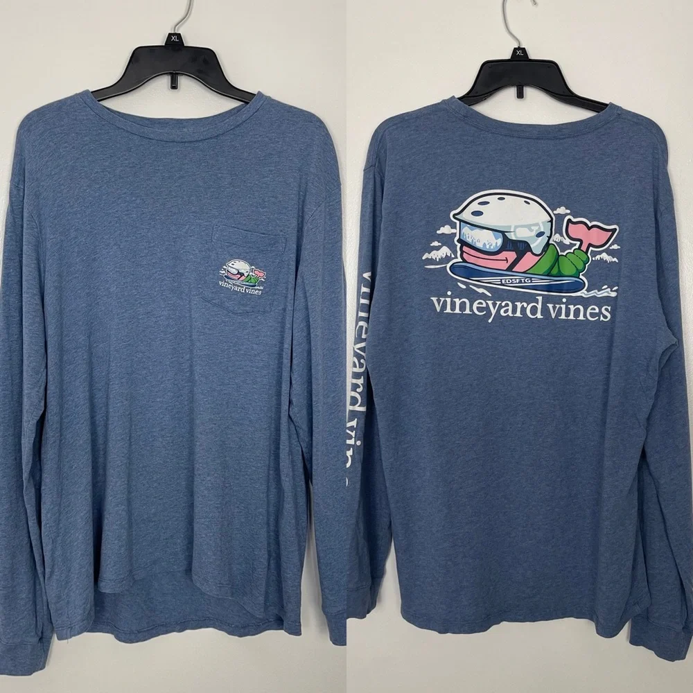 Vineyard Vines Blue Long Sleeves T-Shirt Size M - Picture 1 of 14